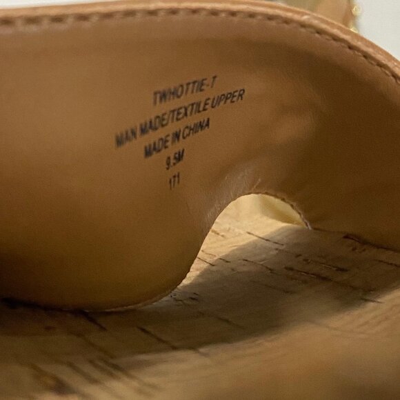 Tommy Hilfiger Women's Twhottie Nautical Logo Stripe Cork Wedge Sandals Size 9.5 - Picture 2 of 12